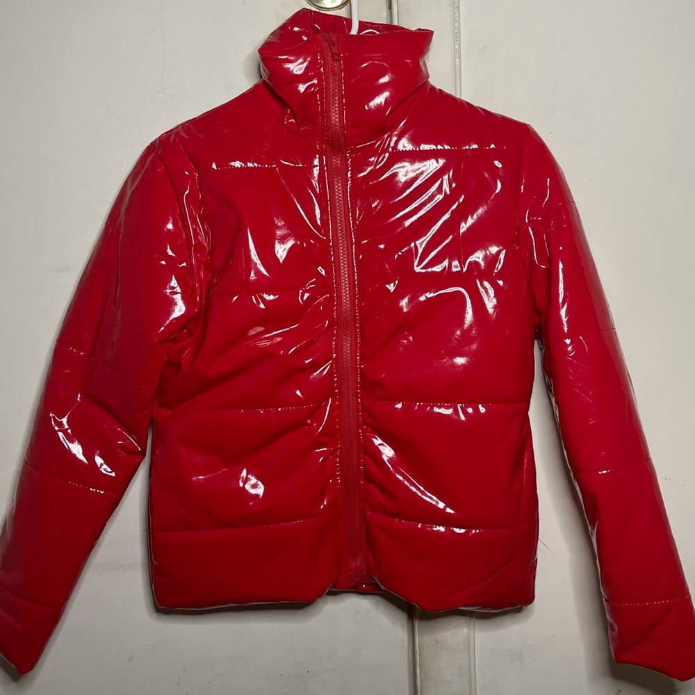 Red bubble coat